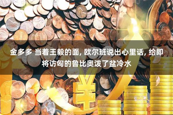 金多多 当着王毅的面, 欧尔班说出心里话, 给即将访匈的鲁比奥泼了盆冷水